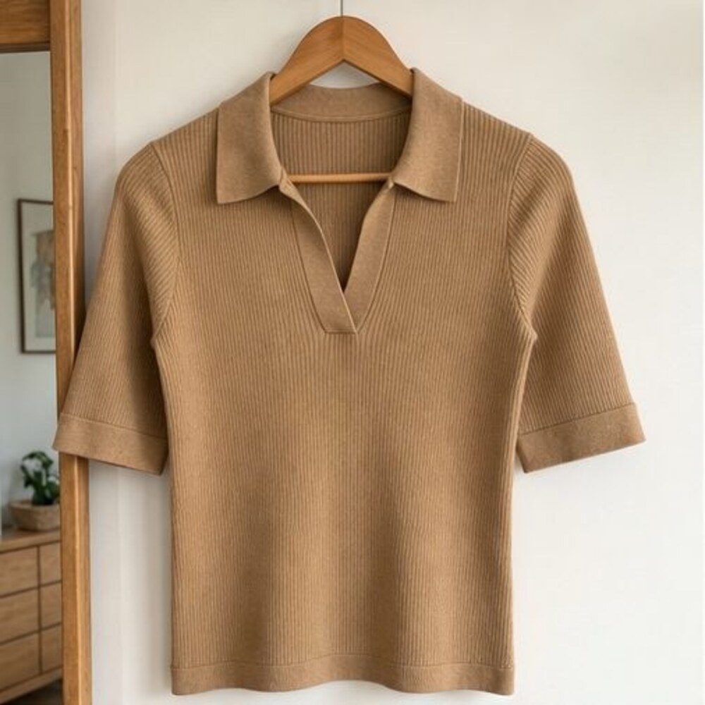 Blue Tie Neck Blouse